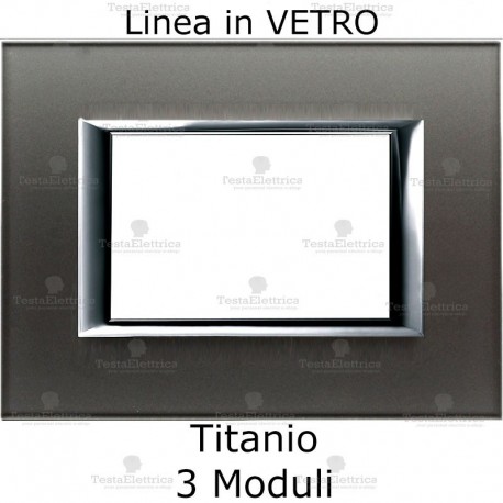 placca compatibile bticino matix in vetro Titanio 
