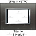 Placca Titanio 3,4 e 6 moduli in vetro compatibile con serie Bticino Matix