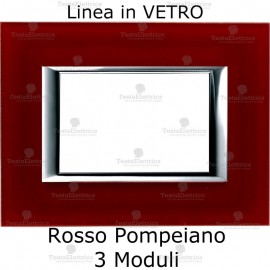 placca compatibile bticino matix in vetro Rosso Pompeiano 