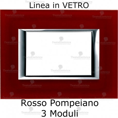 placca compatibile bticino matix in vetro Rosso Pompeiano 
