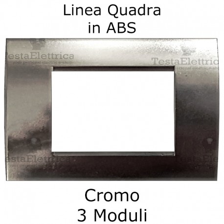 Placchetta quadra compatibile Bticino cromo lucido