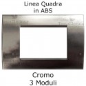 Placca 3,4 e 7 moduli in ABS Cromo Lucido Acidato compatibile con serie Bticino LivingLight