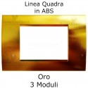 Placca 3,4 e 7 moduli in ABS Oro Lucido Acidato compatibile con serie Bticino LivingLight