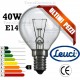 Lampada a incandescenza sfera 40W E14 Leuci