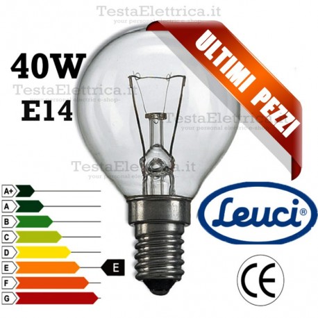 Lampada a incandescenza sfera 40W E14 Leuci