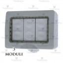 Calotta portafrutti 3 posti IP55 compatibile  Bticino Matix