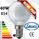 Lampada a incandescenza sfera opale 40W E14 Leuci