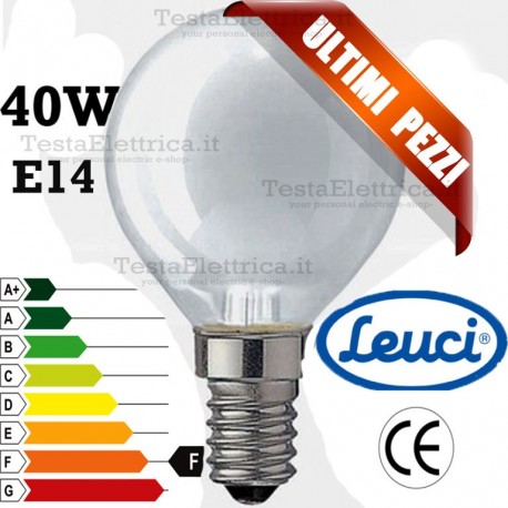 Lampada a incandescenza sfera opale 40W E14 Leuci