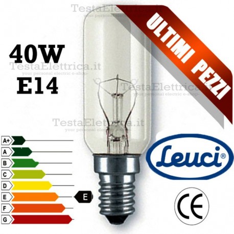 Lampada a incandescenza tubolare per cappa 40W E14 Leuci
