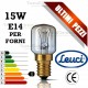 Lampada per Forni a incandescenza piccola pera 15W E14 Leuci