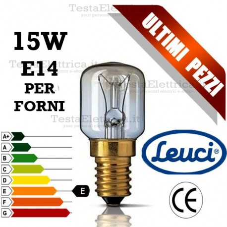 Lampada per Forni a incandescenza piccola pera 15W E14 Leuci
