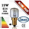 Lampada per Forni a incandescenza piccola pera 15W E14 Leuci
