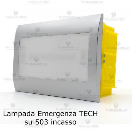 Lampada d' emergenza silver tech grigio argento 