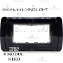 Coperchio 4 posti IP55 compatibile LivingLight Bticino nero