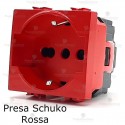 Presa schuko rossa compatibile con serie Bticino Living