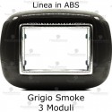 Placca Acciao Scuro 3,4 e 6 moduli in ABS compatibile con serie Bticino Axolute