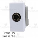 Presa TV Passante bianca compatibile con serie Bticino LivingLight