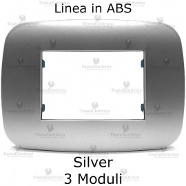 Placchetta compatibile bticino living silver argento