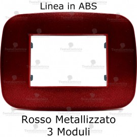 Placca rosso metallizzato 3,4 e 7 moduli in ABS compatibile con serie Bticino LivingLight