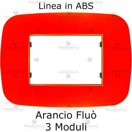 Placca Arancione Fluò 3,4 e 7 moduli in ABS compatibile con serie Bticino LivingLight