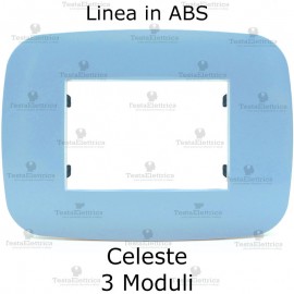 Placca Celeste 3,4 e 7 moduli in ABS compatibile con serie Bticino LivingLight