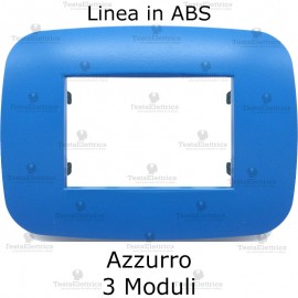 Placca Azzurra 3,4 e 7 moduli in ABS compatibile con serie Bticino LivingLight