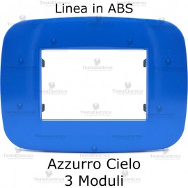 Placca Azzurro Cielo 3,4 e 7 moduli in ABS compatibile con serie Bticino LivingLight