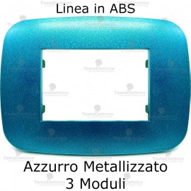 Placca Azzurro Metallizzato 3,4 e 7 moduli in ABS compatibile con serie Bticino LivingLight