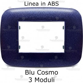 Placca Blu Cosmo 3,4 e 7 moduli in ABS compatibile con serie Bticino LivingLight