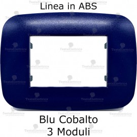Placca Blu Cobalto 3,4 e 7 moduli in ABS compatibile con serie Bticino LivingLight
