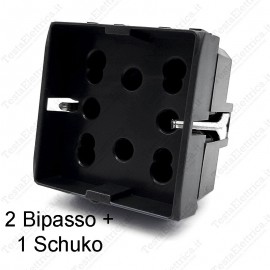 Presa schuko + bipasso compatibile living sandasdon sd81600