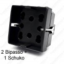 Presa bipasso doppia + schuko compatibile Bticino LivingLight