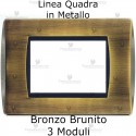 Placca Bronzo Brunito  3,4 e 7 moduli in metallo compatibile con serie Bticino Living Light