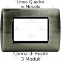 Placca Grigio Canna di Fucile 3,4 e 7 moduli in metallo compatibile con serie Bticino Living Light