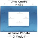 Placca 3,4 e 7 moduli in ABS Azzurro Perlato compatibile con serie Bticino LivingLight