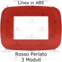 Placca Rosso Perlato 3,4 e 7 moduli in ABS compatibile con serie Bticino LivingLight