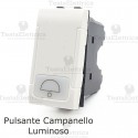 Pulsante campanello bianco illuminabile compatibile con serie Bticino LivingLight
