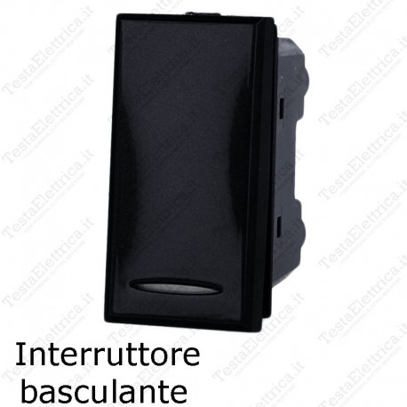 Interruttore basculante antracite compatibile con serie Bticino Axolute