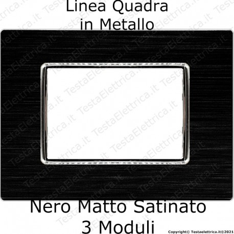 Placca nera compatibile bticino AXOLUTE in metallo linea quadra