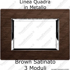 Placca Marrone in metallo compatibile bticino living