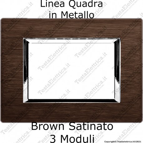 Placca Marrone in metallo compatibile bticino living