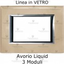 Placca Avorio Liquid 3,4 e 6 moduli in vetro compatibile con serie Bticino Matix