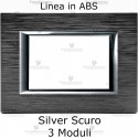Placca Silver Scuro  3,4 e 6 moduli in ABS compatibile con serie Bticino Matix