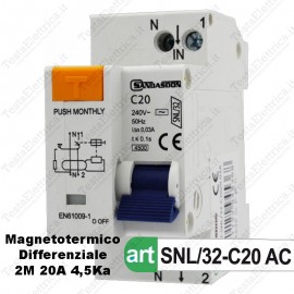 Interruttore Magnetotermico Differenziale c20