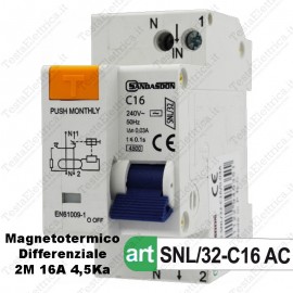 Interruttore Magnetotermico Differenziale c16