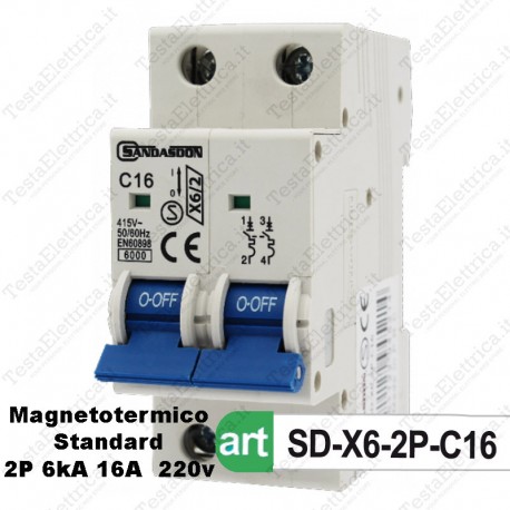Interruttore Magnetotermico 2M 16A  220V Sandasdon