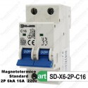 Interruttore Magnetotermico 2M 16A  220V Sandasdon