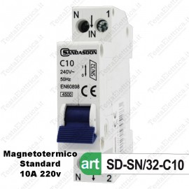 Interruttore Magnetotermico 1M 10a 220V Sandasdon