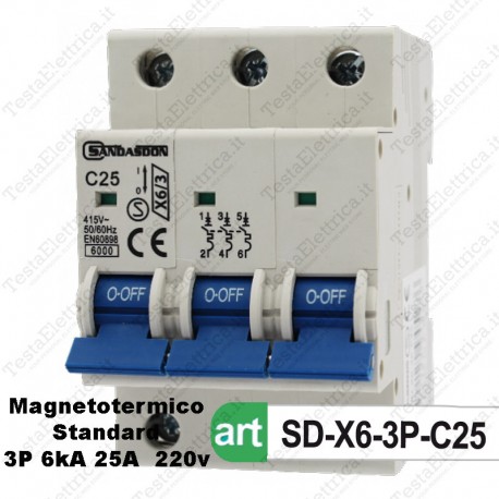 Magnetotermico 3p 6ka 25a