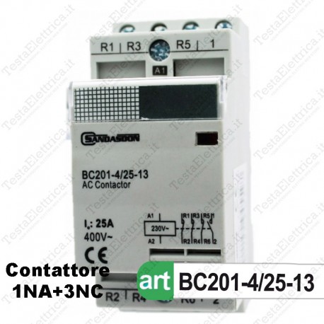 Contattore 1NO + 3NC 230V 25A Sandasdon